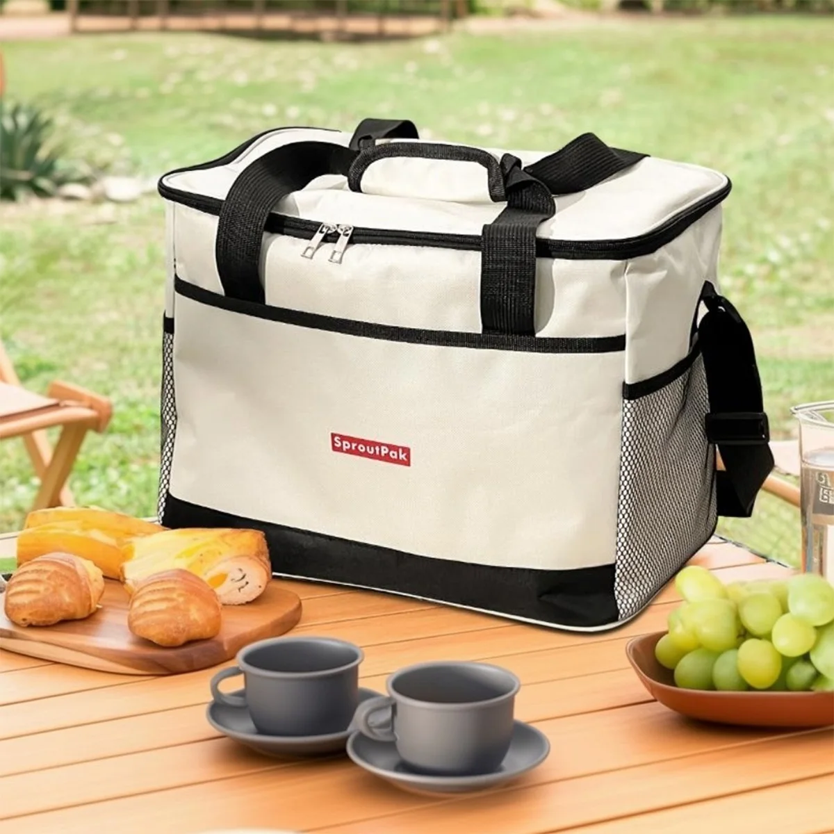 حقيبة غداء حرارية أكسفورد محمولة من WORTHBUY للطلاب، حقيبة معزولة مقاومة للماء بسعة كبيرة مع حقيبة تبريد بحزام كتف #1