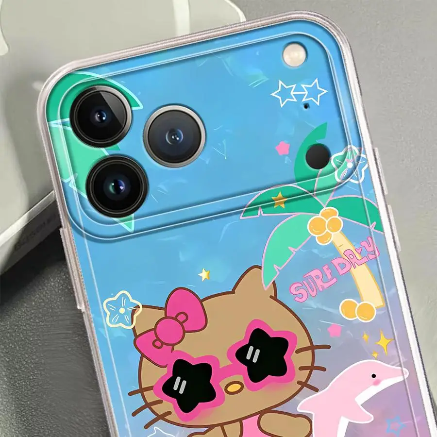 Cartoon Sanrio Hello Kitty Clear Phone Cover Case for Apple iPhone 17 Pro Max 12 17e 11 XS XR 15 16e 16 Air 14 Plus 13 Mini view 4