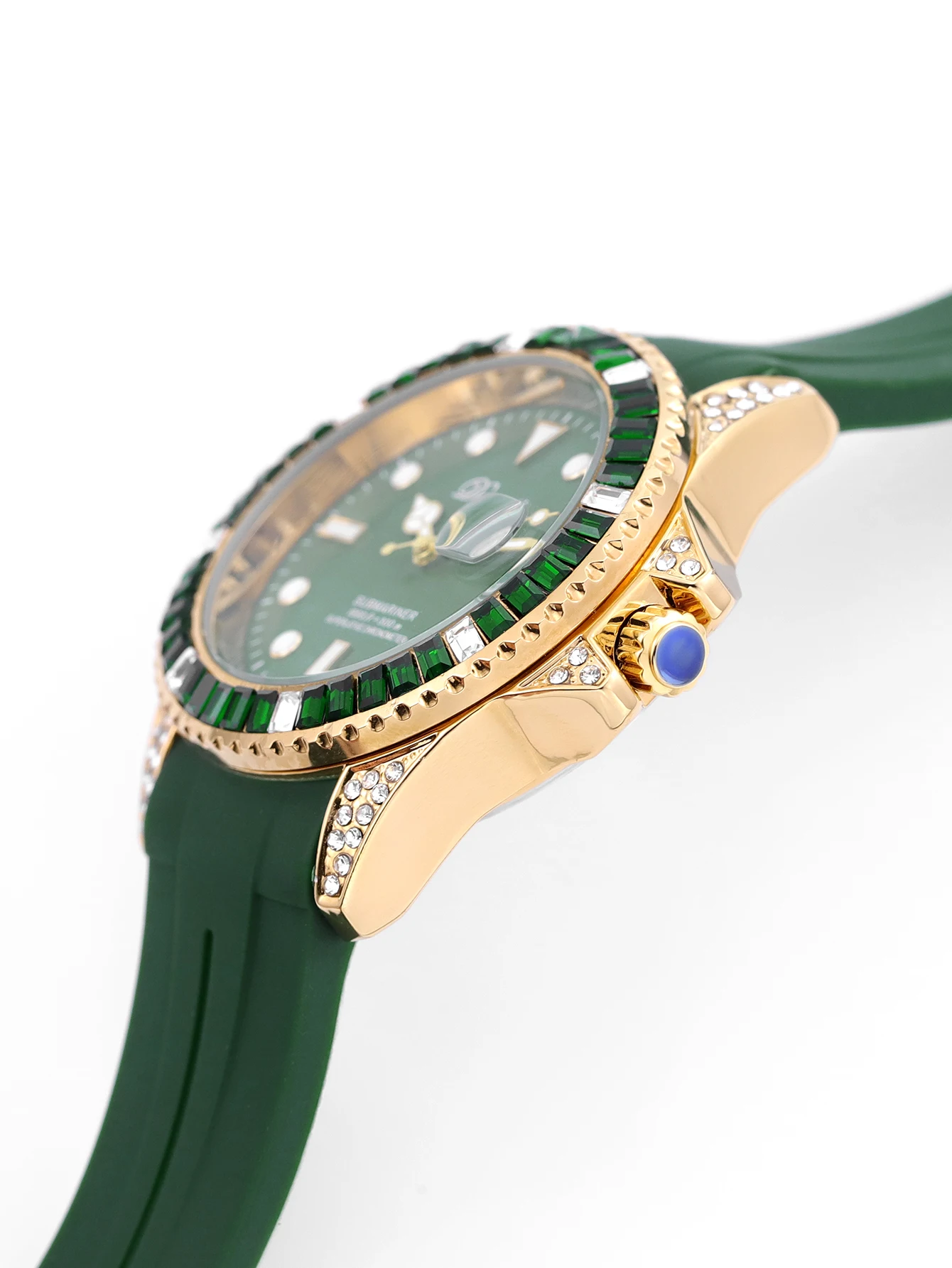 DENVOSI مجموعة الماس الفاخرة كوارتز ساعة فاخرة سيليكون الشريط التقويم ساعة للجنسين