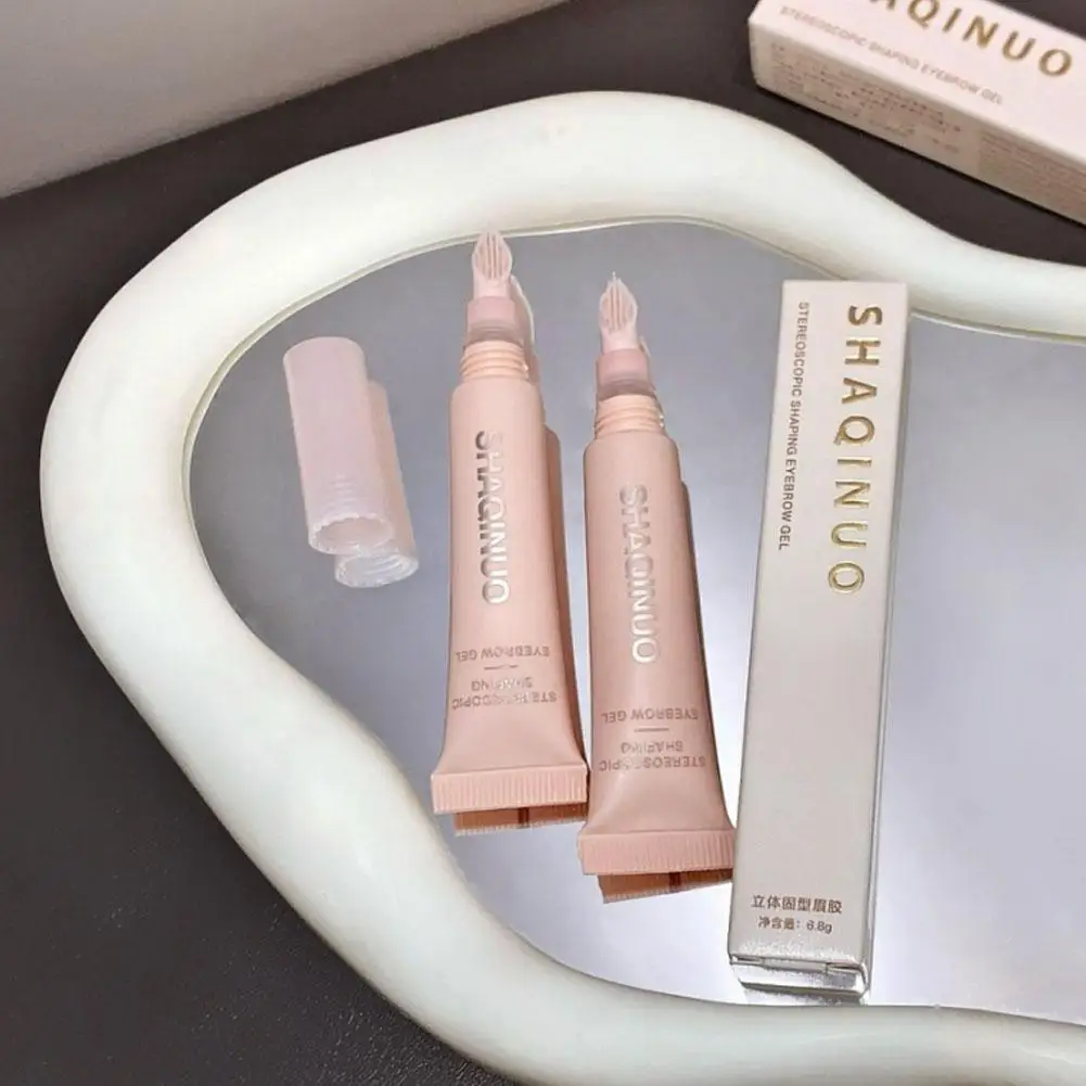 Gel modelador de sobrancelha transparente, gel modelador de sobrancelha à prova d'água natural de longa duração 3d intensificadores de sobrancelha