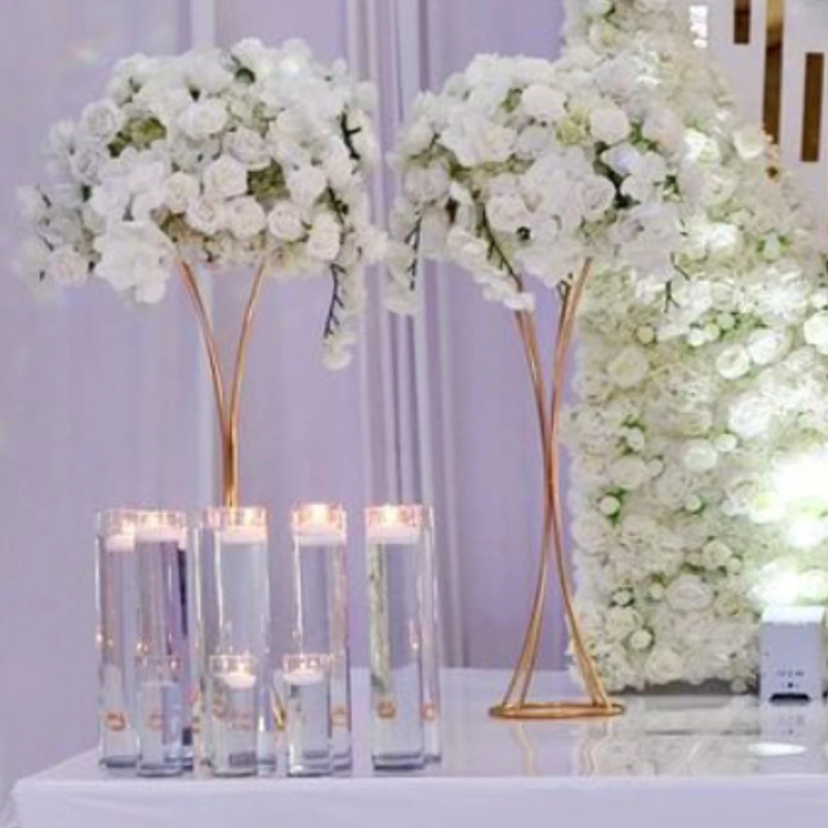 

10pcs)60cm/100cm)Stainless Steel Gold Candle Holder Backdrop Wedding Decoration Stage Backdrop Stand imake1006
