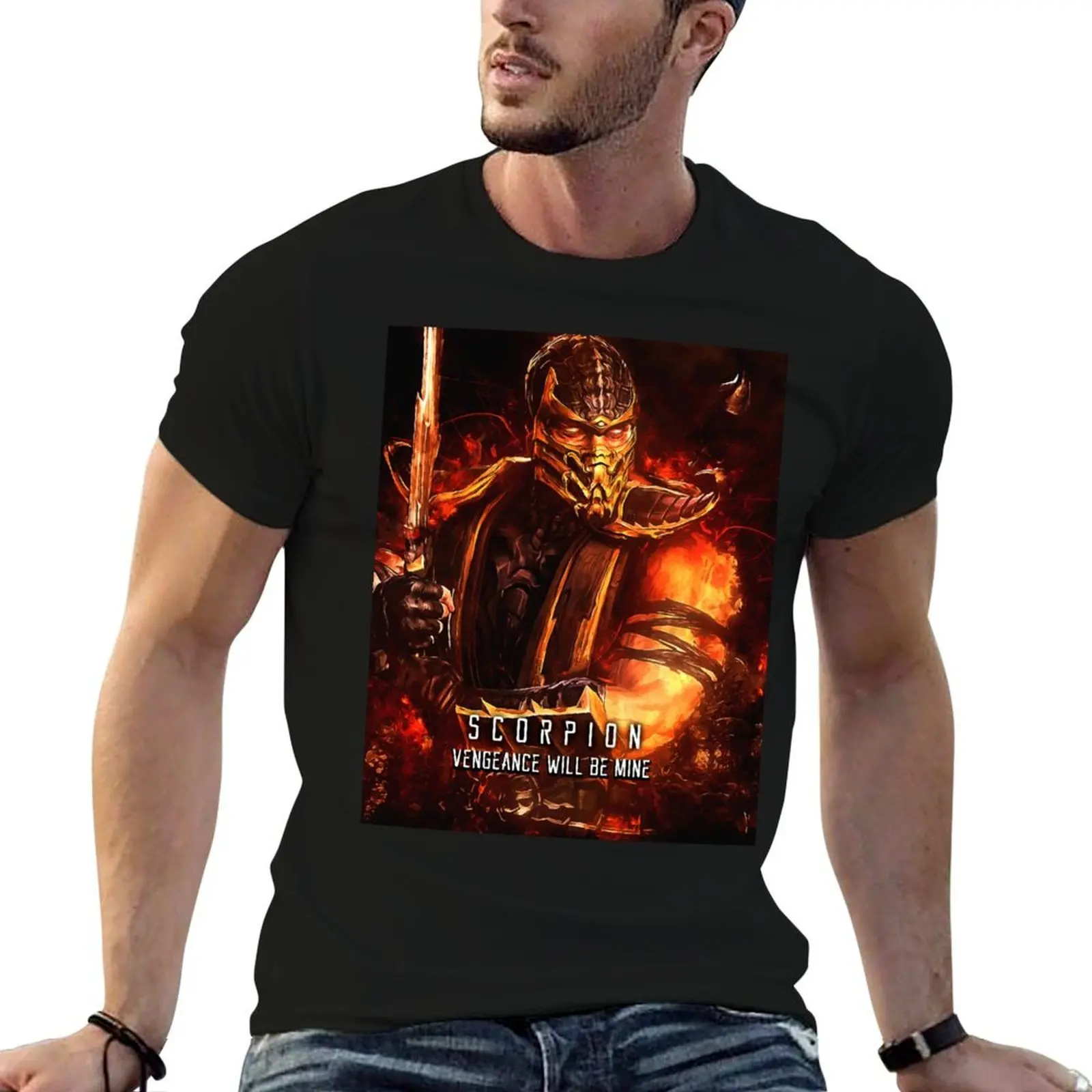 Mortal Kombat Scorpion T-Shirt rapper graphic tees quick-drying shirts men