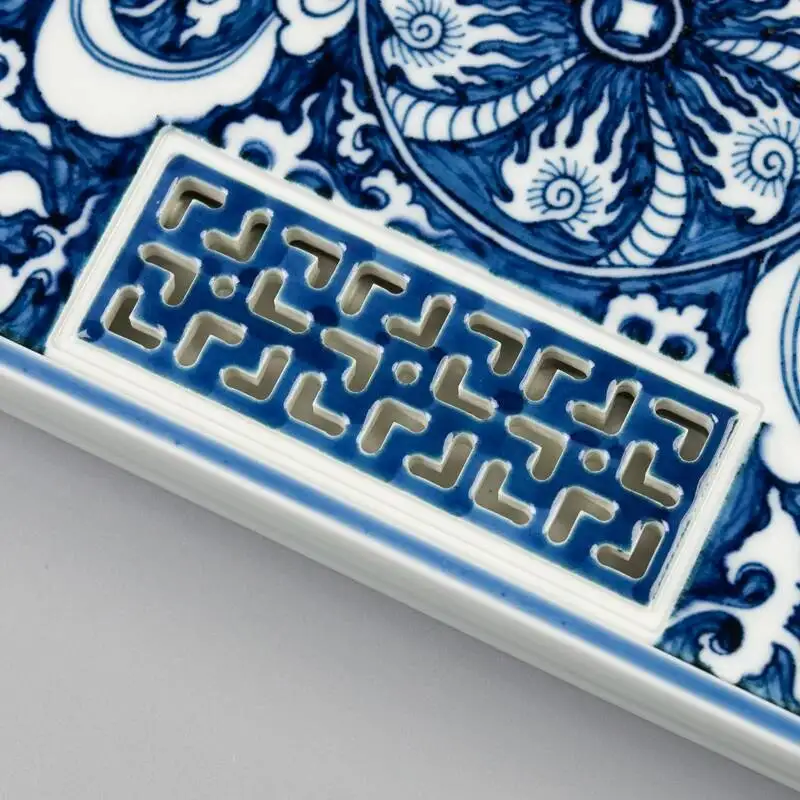 Chen Tong's Design Work Is Replica Of The Ming Dynasty Blue And White Porcelain Double Lion Playing With A Ball Tray, Jingdezhen