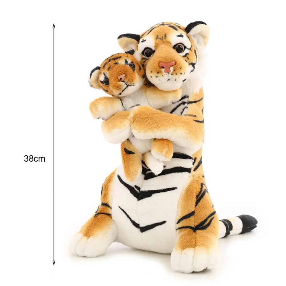 Tiger Plush Doll Soft Stuffed Animal Toy Simulation Tiger Mother & Baby Tiger Doll Plushies Decoration for Animal Theme Party