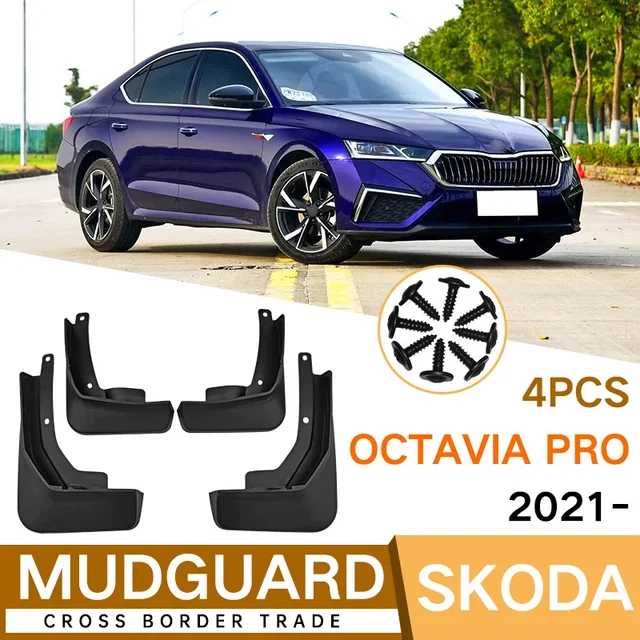 Chlapacze do Skoda OCTAVIA PRO 2021-2024 Błotniki Błotnik Błotnik Chlapacz Błotnik Akcesoria Przód Tył
