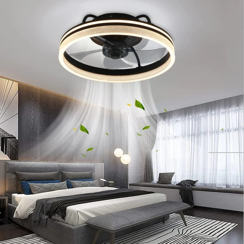 

Embedded Ceiling Fan with Light and Remote Control, 6 Wind Speeds, Suitable for Bedrooms, Children's Rooms, and Living Rooms