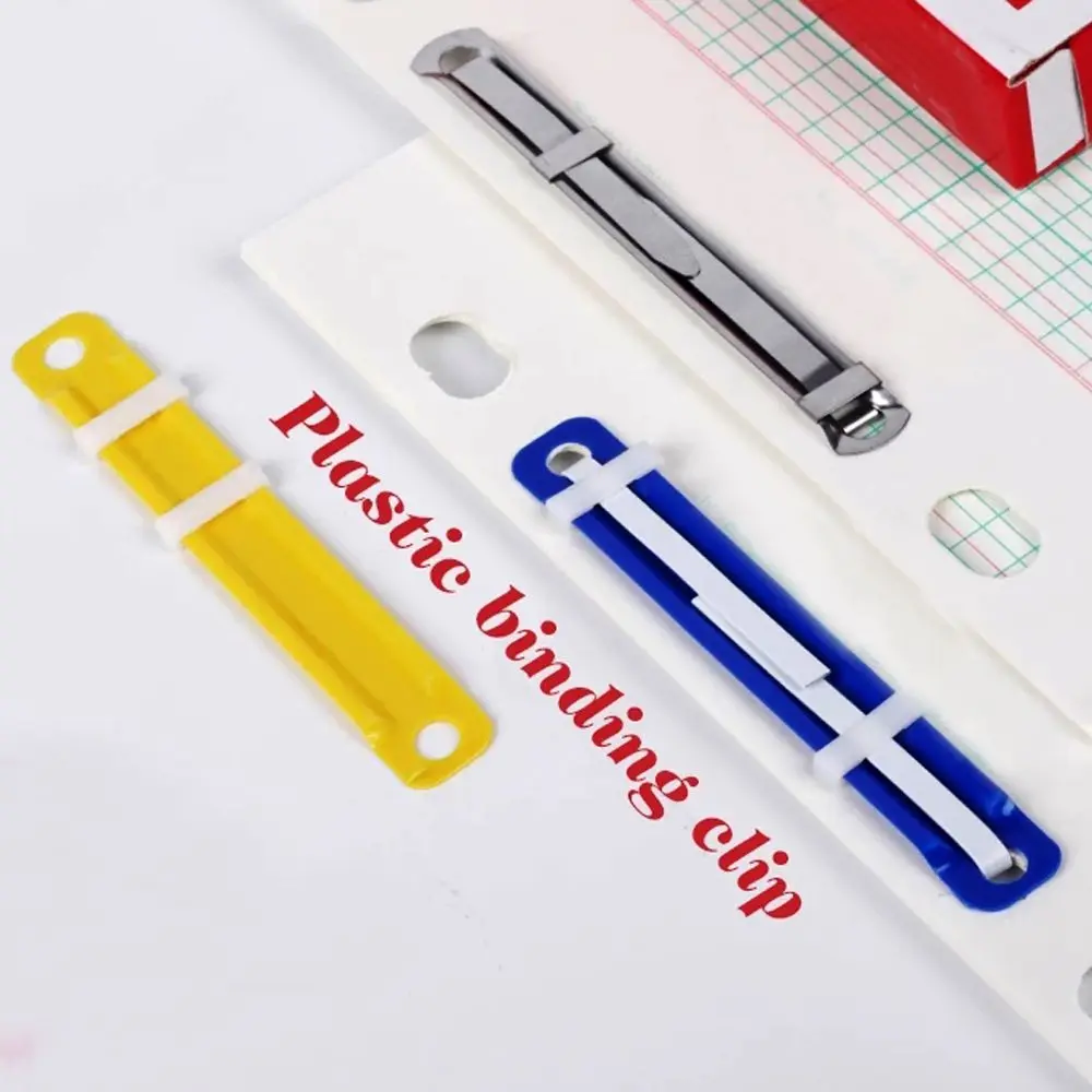 50 Teile/satz Datei Papier Befestigungen Kunststoff Verbindlich Clip Zwei-Loch Lose-blatt Binder Datei Ordner Büro Dokument Lagerung liefert