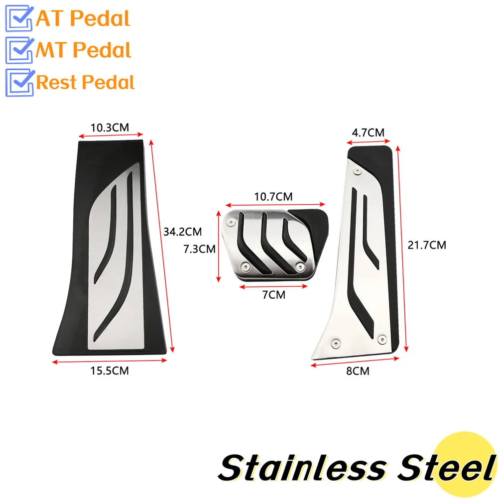 Cubierta de pedales de coche LHD para BMW X5 X6 F15 F16 E70 E71 E72 2008 - 2020 almohadilla de Pedal de reposapiés de freno de Gas de acelerador de acero inoxidable