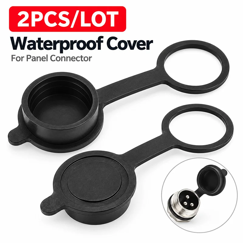 2PCS GX12 GX16 GX20 Aviation Connector Protective Caps Rubber Dust Covers for Matching Panel Sockets Ports Replacement Covers