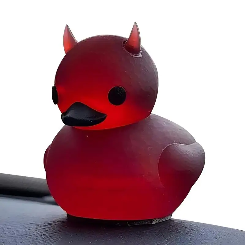 Car Dashboard Decoration Devil Duck Dashboard Demon Duck Decoration 3D Printed Devil Ducky Car Ornaments Dashboard Decorations