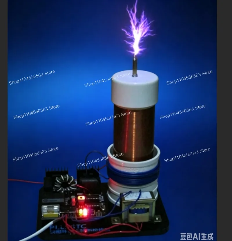 Solid State Tesla Coil Desktop Bluetooth Music Arc Generator 18cm 28cm Wireless Transmission Physical Toy