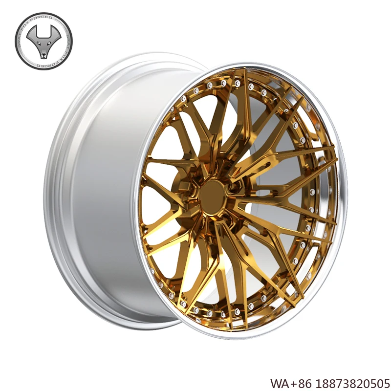 

GRAYFOX Custom 2 Pieces Gold Spoke 5x112/114.3/120 17-22 Inch for bmw F32 audi A4 audi A3 8v Alloy Forged Wheels Rims