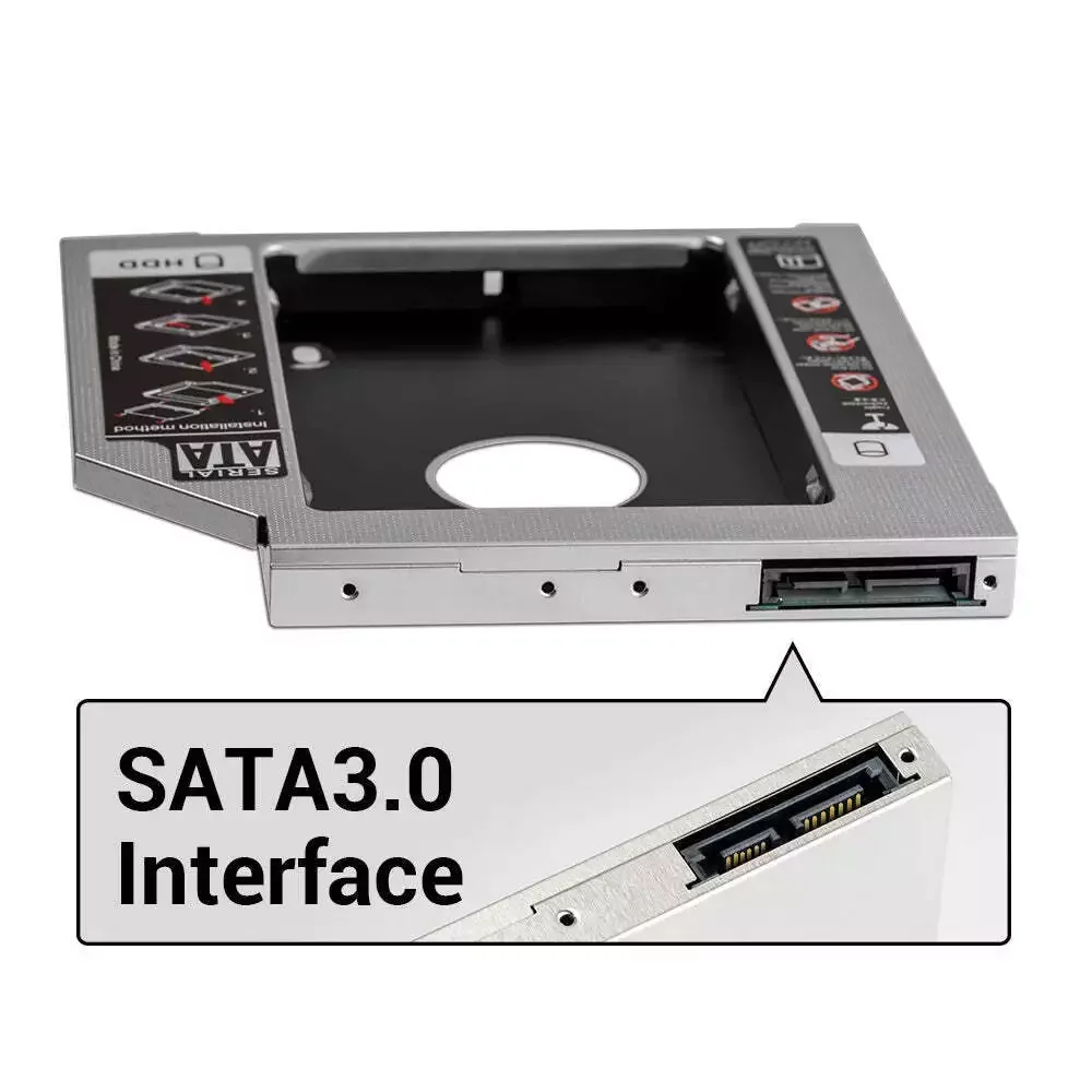 12.7mm Universal SATA 2nd HDD SSD Hard Drive Optical Caddy bay Frame for Sony Vaio VPCF13Z0E VPCF23JFX VPC-F11M1e PCG-91211V