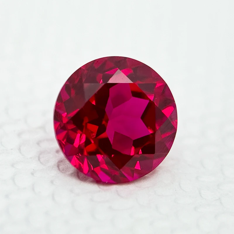 Lab Grown Ruby Round Cut Red Color High Quality Charms Jewelry Making Ring Necklace Earrings Main Materials with Certificate 2