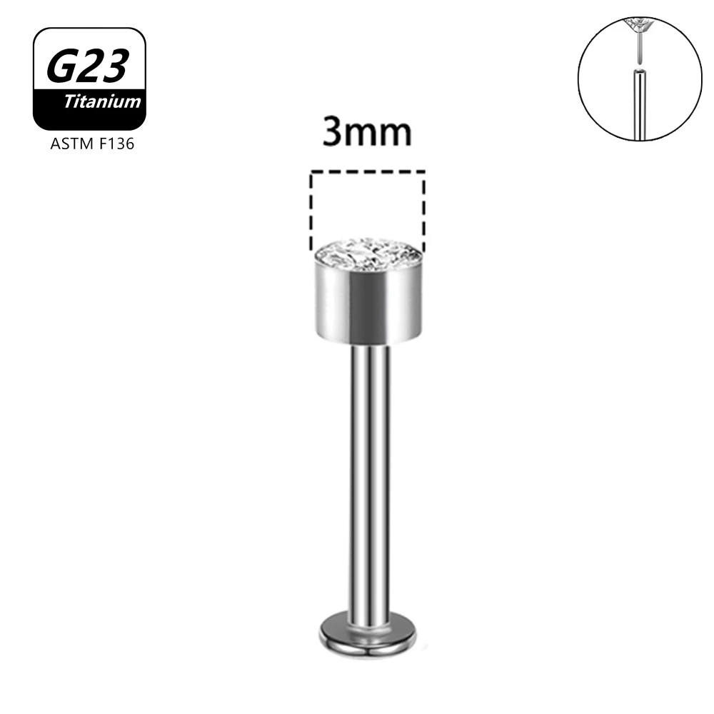 G23 Titanium Piercings Body Jewelry  Labret Earrings Piercing Monroe Ring Tragus Conch Thread Pin Labret Nose Ear Cartilage Stud