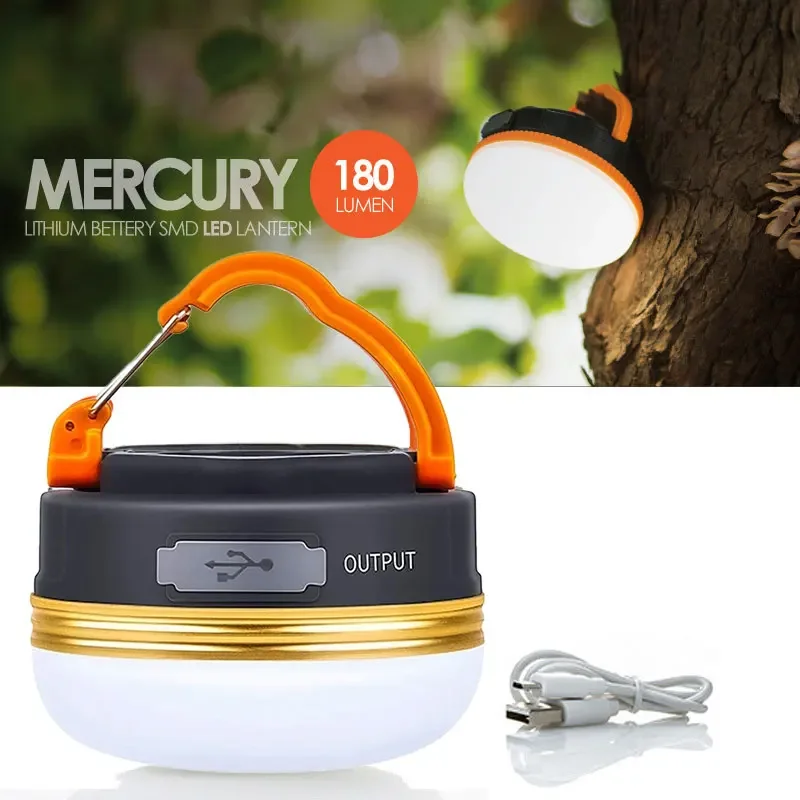 Outdoor LED Camping Lights 3 Modes MiNi Portable Tent Lamp USB Rechargeable Portable Lantern Waterproof Emergency Light