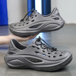 Baotou Men's Sandals 2024 Summer New Personalized Fashion Sports Leisure Perforated Shoes High Quality EVA Anti slip Beach Shoes