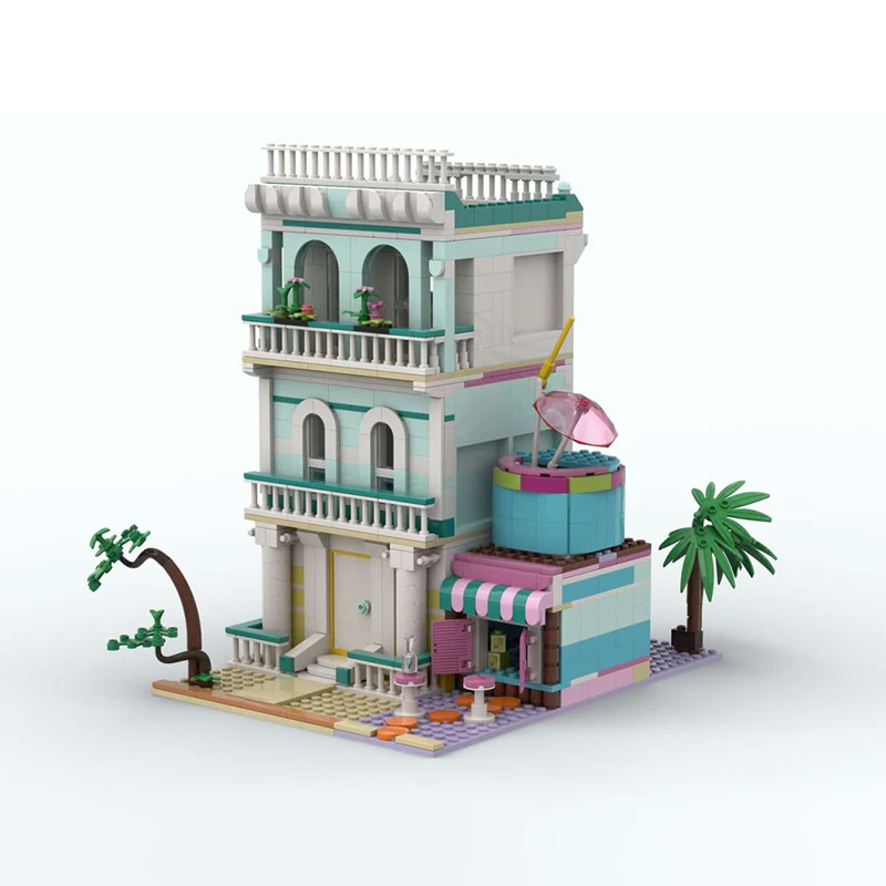 ตัวต่อโมเดลบ้านริมชายหาดยอดนิยม 1025 ชิ้น ชุดประกอบเอง ของเล่นเสริมพัฒนาการ ของขวัญวันคริสต์มาสและวันเกิด