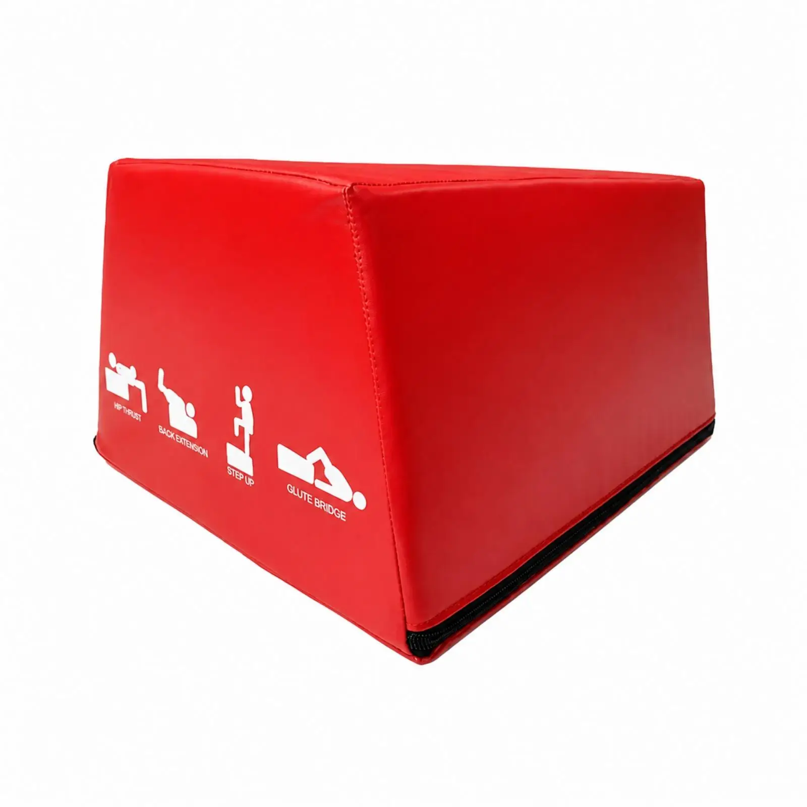 Home Gym Hip Thrust Bench for Glute Activation PVC Padded Exercise Box with Printed Workout Labels for Safe Form Training