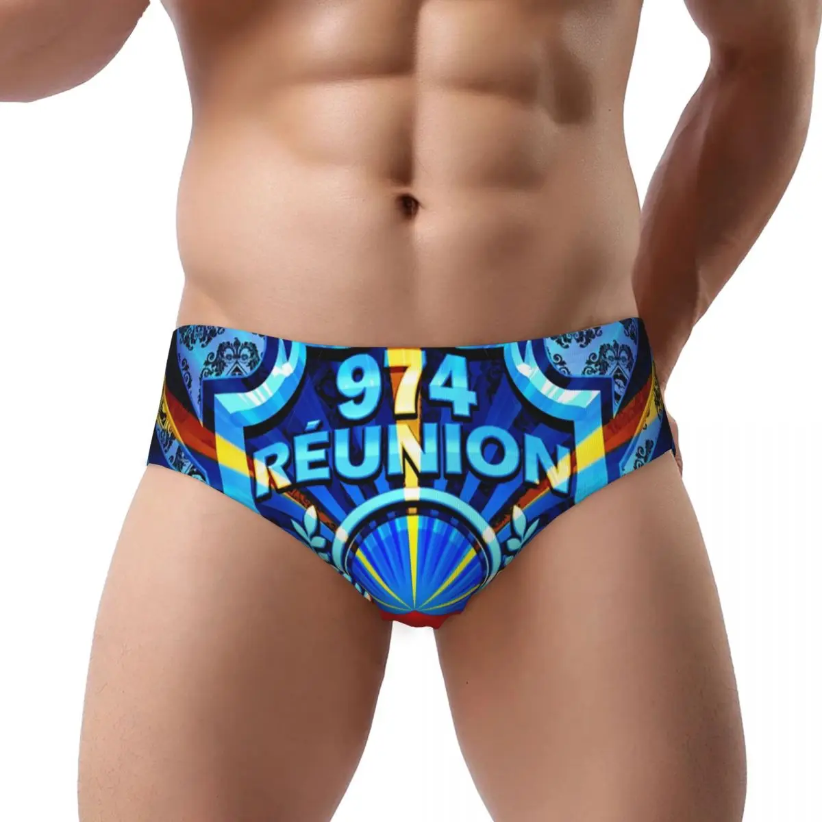 

Custom Mens 974 Reunion Panties Underwear Male Soft Maveli Coat Of Arms Briefs Underpants