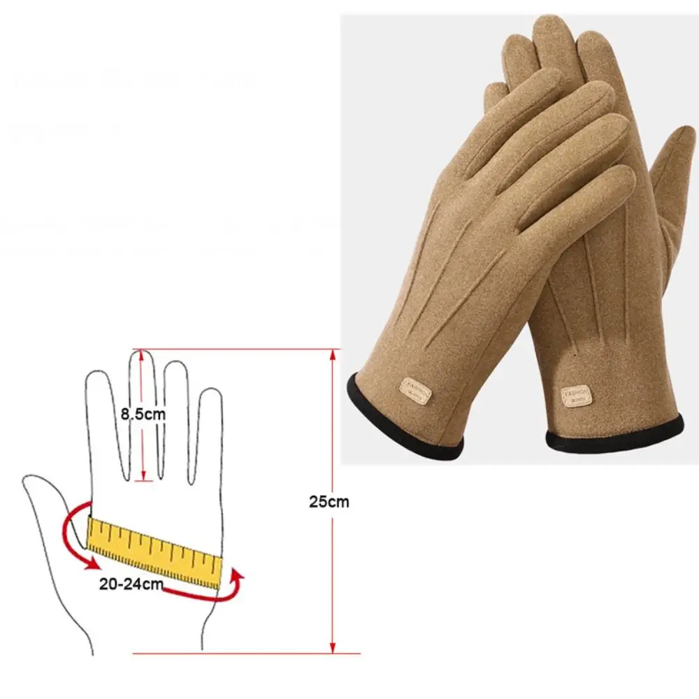 قفازات شتوية قطيفة جديدة للاستخدام الخارجي مقاومة للرياح سميكة ودافئة لركوب الدراجات قفازات حرارية ناعمة تعمل باللمس قفازات كاملة الأصابع