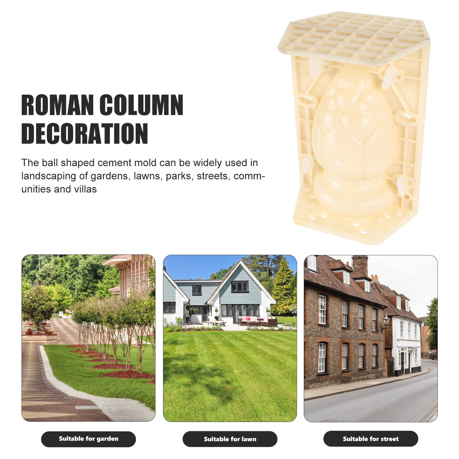Roman Column Mold 10cm Corn Ball Lightweight Concrete Molds Garden Fence Balustrade Pathway Decoration Plastic Forming l scaping