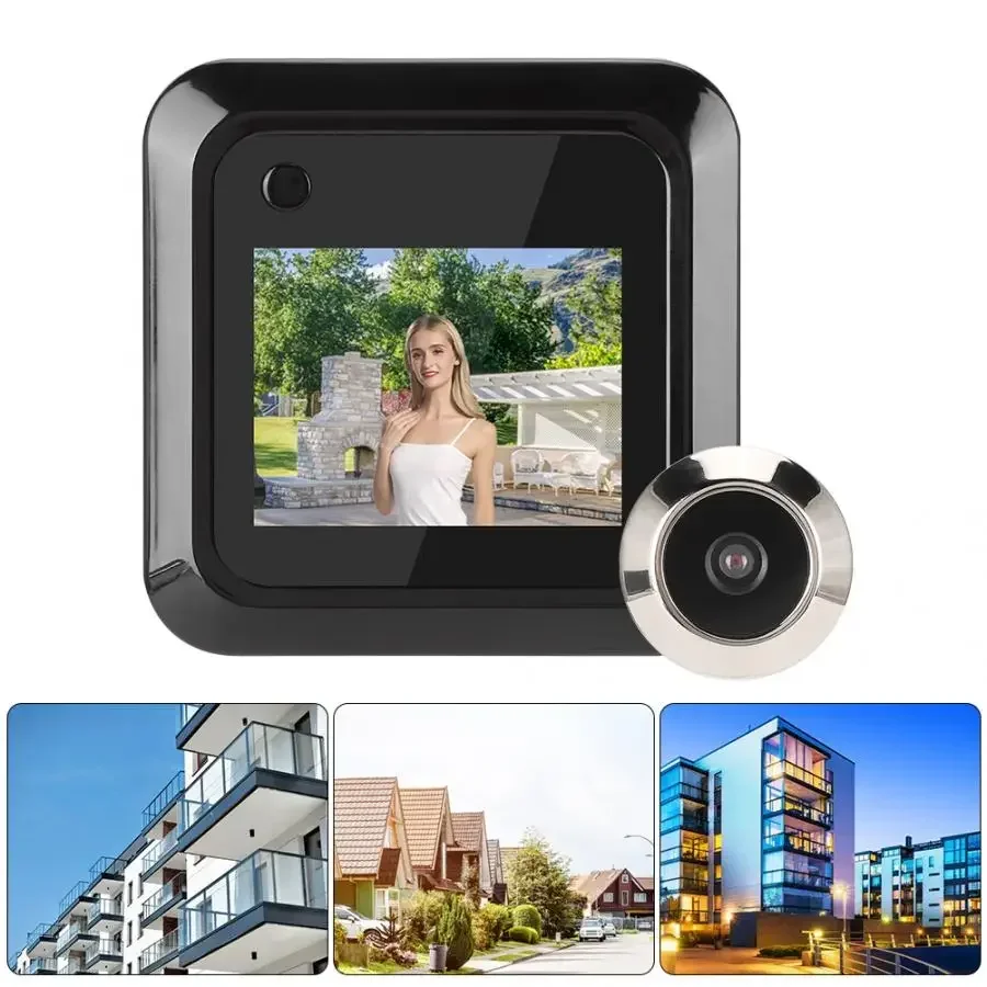 145 Degree Door Eye Style Doorbell Camera Viewer 2.4 Inch LCD Colour Screen Digital Doorbell Outdoor Electronic Doorbell Cat Eye