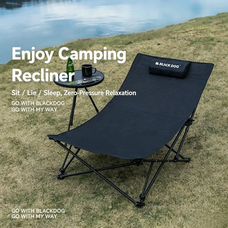 Outdoor Folding Recliner Fishing Chair With Cotton Pillow Nap Chair Home Leisure Lazy Chair Portable Storage Camping
