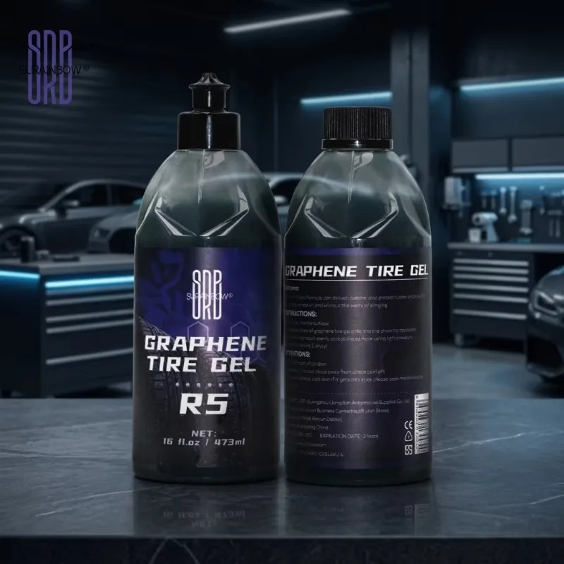 Surainbow Water Based Tire Wax Graphene Infused Gel Cream Plastic Gloss Enhancer Tire Shine Spray Wax R5