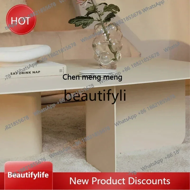 cn8350 ss Nordic Cream Style Coffee Table Metal Irregular Light Luxury Minimalist Living Room Vintage Creative Tatami Tea Table