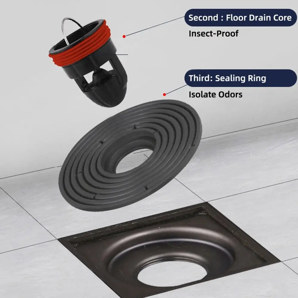 100-138mm Floor Drain Core Can Be Cut Large Size Sewer Cover Odor And Insect Proof Sewer Rapid Drainage Bathroom Floor Accessory