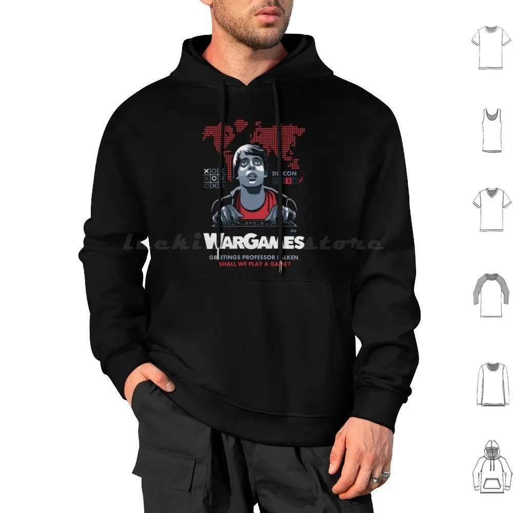 W.O.P.R War Games Hoodie cotton Long Sleeve War Games Computer Movie Movie Theater Film 80S 90S Matthew Broderick Wopr Hacker