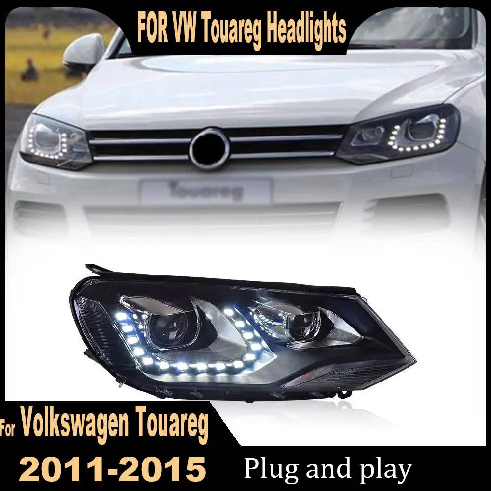 Headlight For VW Touareg LED Headlights 2011 2012 2013 2014 2015 Car Head Lamp DRL Signal Projector Lens Automotive Accessories