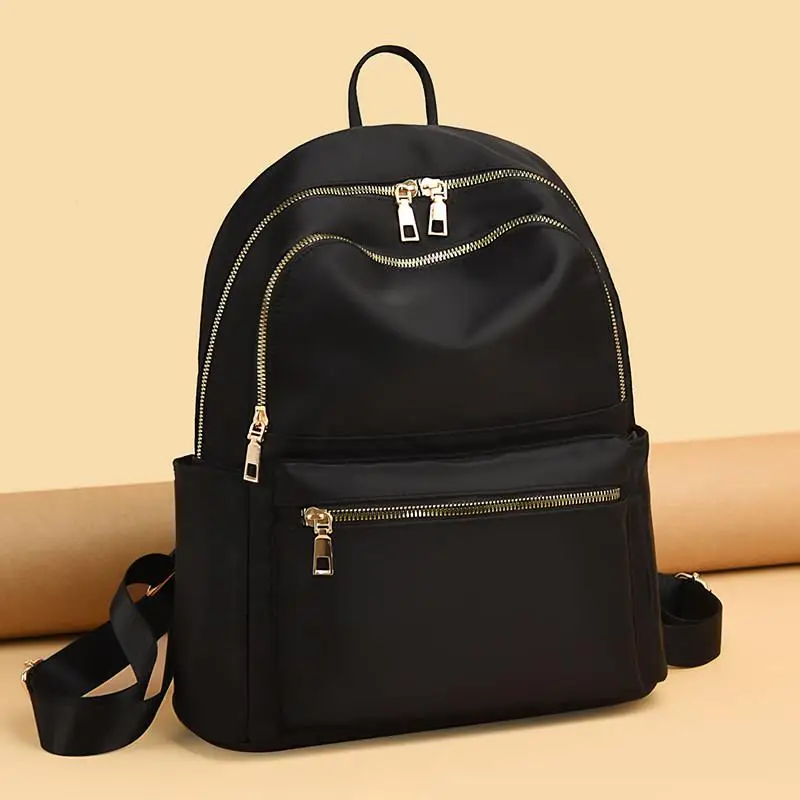 Fashionable Large Capacity Canvas Backpack Women's Travel Lightweight Oxford Cloth Multi-Functional Casual School Bag