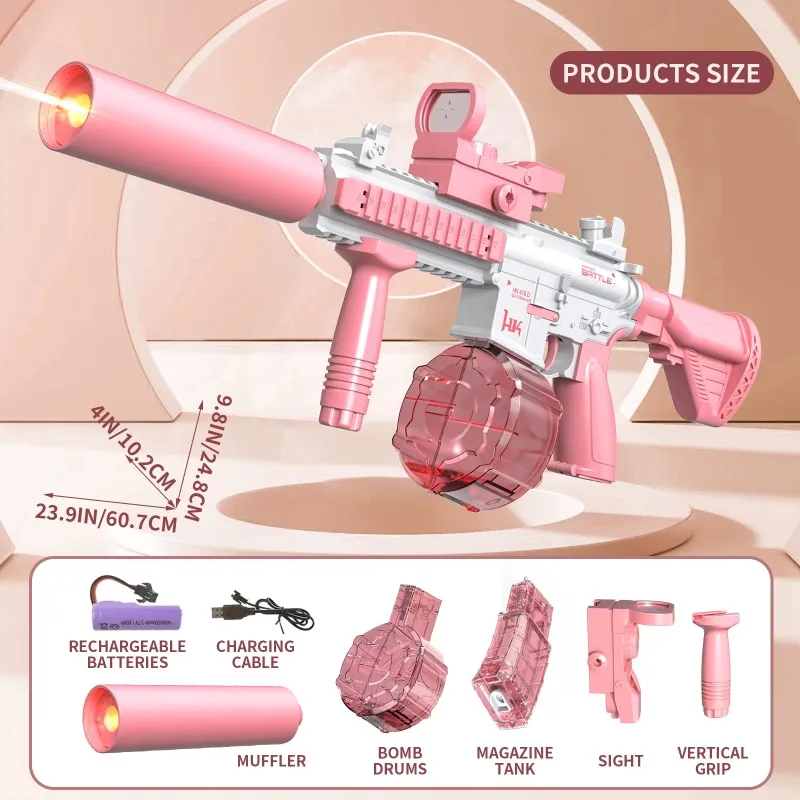 New M416 Second Generation Spitfire Bullet Drum Edition Automatic Electric Repeating Water Gun Children\'s Outdoor Toys Gifts