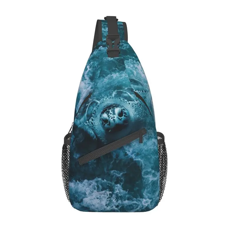 

Customized Sea Turtle Watercolor Art Sling Bags for Men Fashion Ocean Lover Shoulder Crossbody Chest Backpack Traveling Daypack