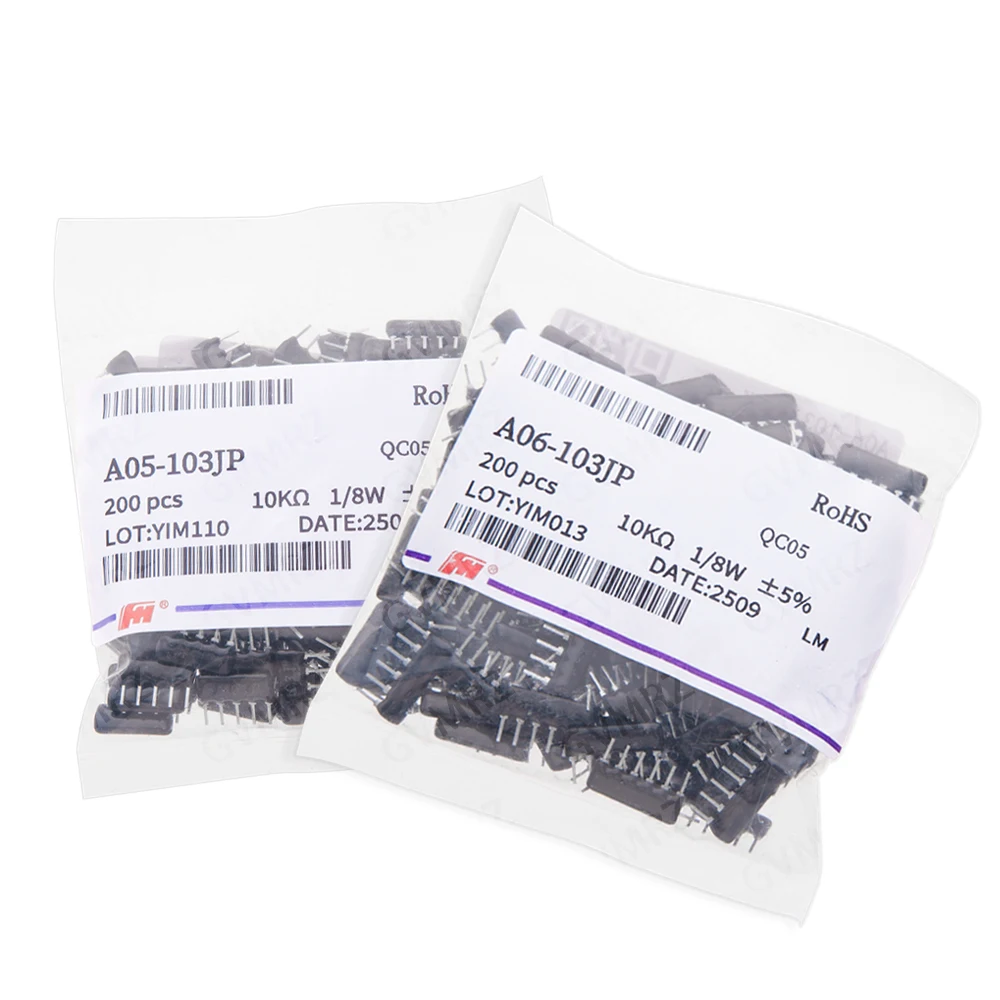 10pcs/200pcs 470R 510R 560R 1K 1.5K 2K 2.2K 3K 5PIN 6PIN 9PIN exclusion Network Resistor array DIP 220R 330R