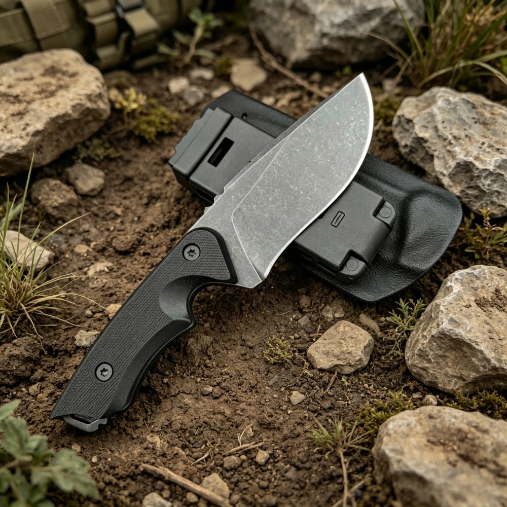 

G10 Handle Camping Portable Fishing Straight Knife with K Sheath Outdoor Climbing Rope Cutting Knives Lightweight Picnic Tools