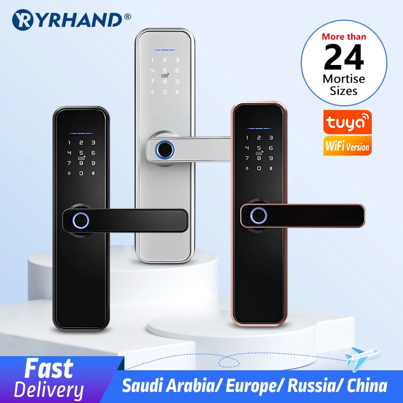 cerradura intelige X5 Waterproof Tuya Biometric Fingerprint Security Intelligent Smart WiFi APP Password Electronic Door Lock