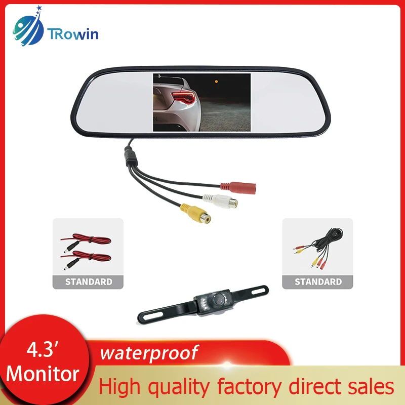 

4.3 Inch Long Brand Camera Car Rearview Mirror Monitor HD Video Auto Parking Monitor Night Vision Rear View TFT LCD