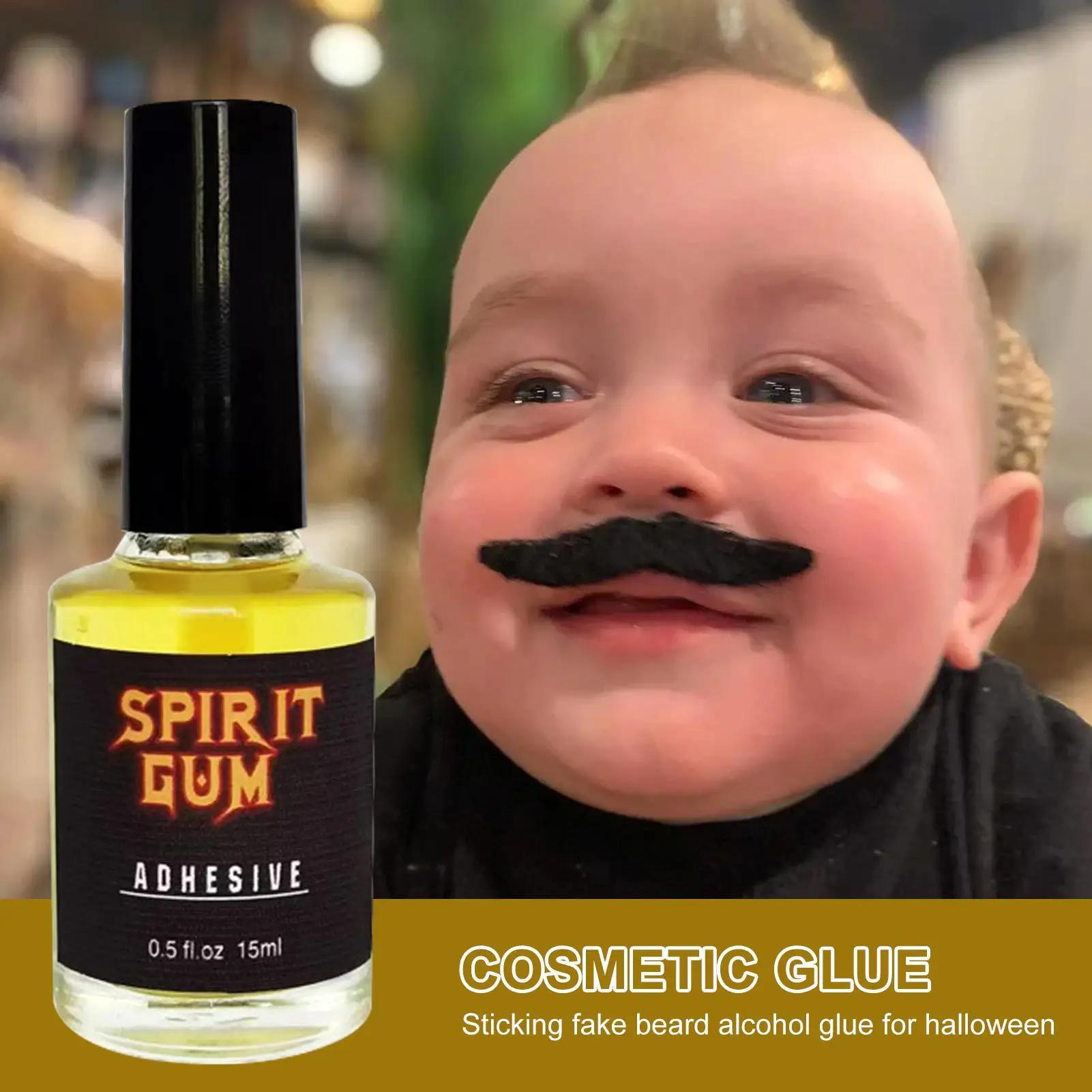 غراء مكياج الهالوين ذو تأثير خاص، طلاء جسم الوجه، علكة روح المكياج، النسخة الإنجليزية 15 مل (زجاجة شفافة)