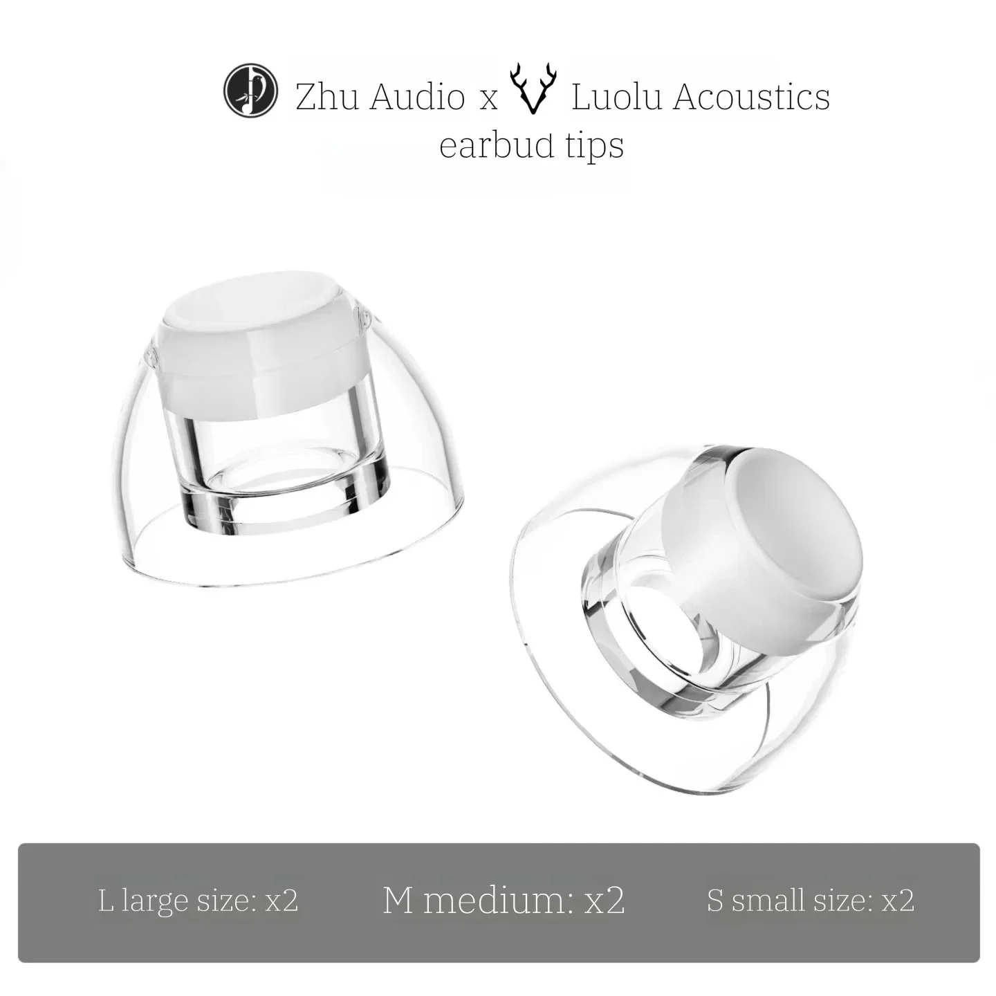Zhuliniao & LOU Acoustic HiFi Ear Tips, High-Transparency Liquid Silicone Earphone Tips, Lightweight & Comfortable IEM Ear Tips