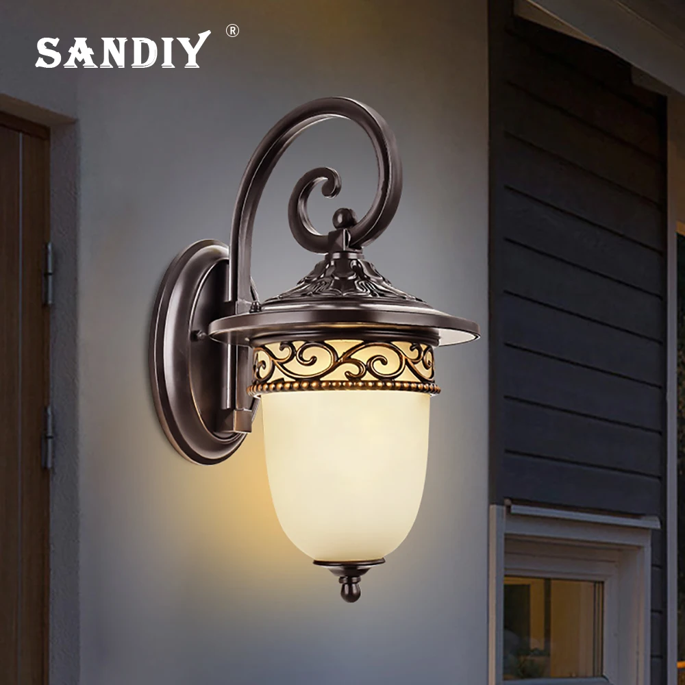 

Europe Outdoor Wall Lamp Waterproof IP55 Fashion Simple Courtyard Villa Exterior Wall Lights Garden Balcony Lights E26/E27