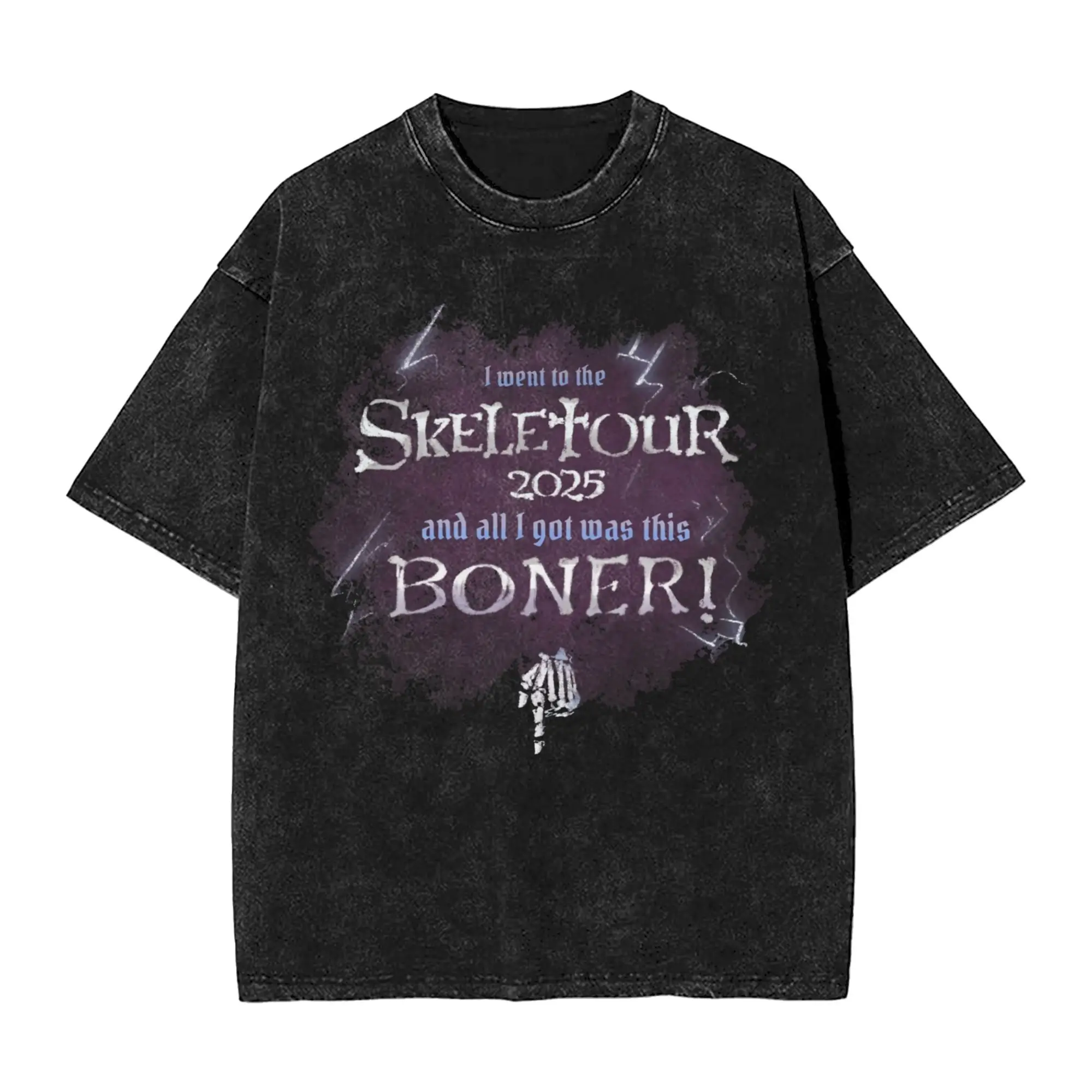 

Промытая футболка Ghost Band Skeletour Boner, винтажная футболка в стиле хип-хоп, уличная одежда больших размеров, топы из 100% хлопка с принтом, футболки для мужчин и женщин