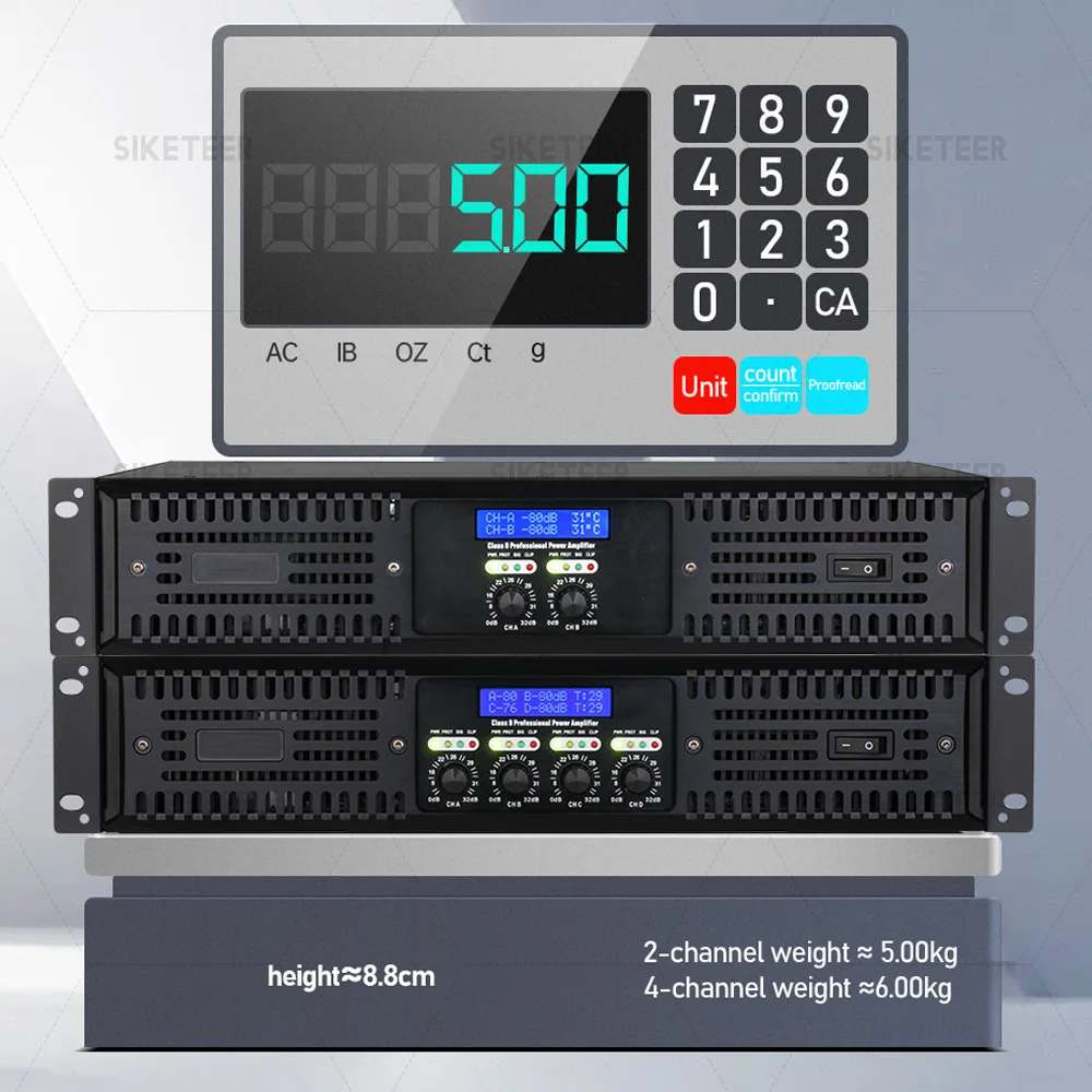 Professional digital power amplifier system 2/4*1100W suitable for bar parties, outdoor activities and stage performances