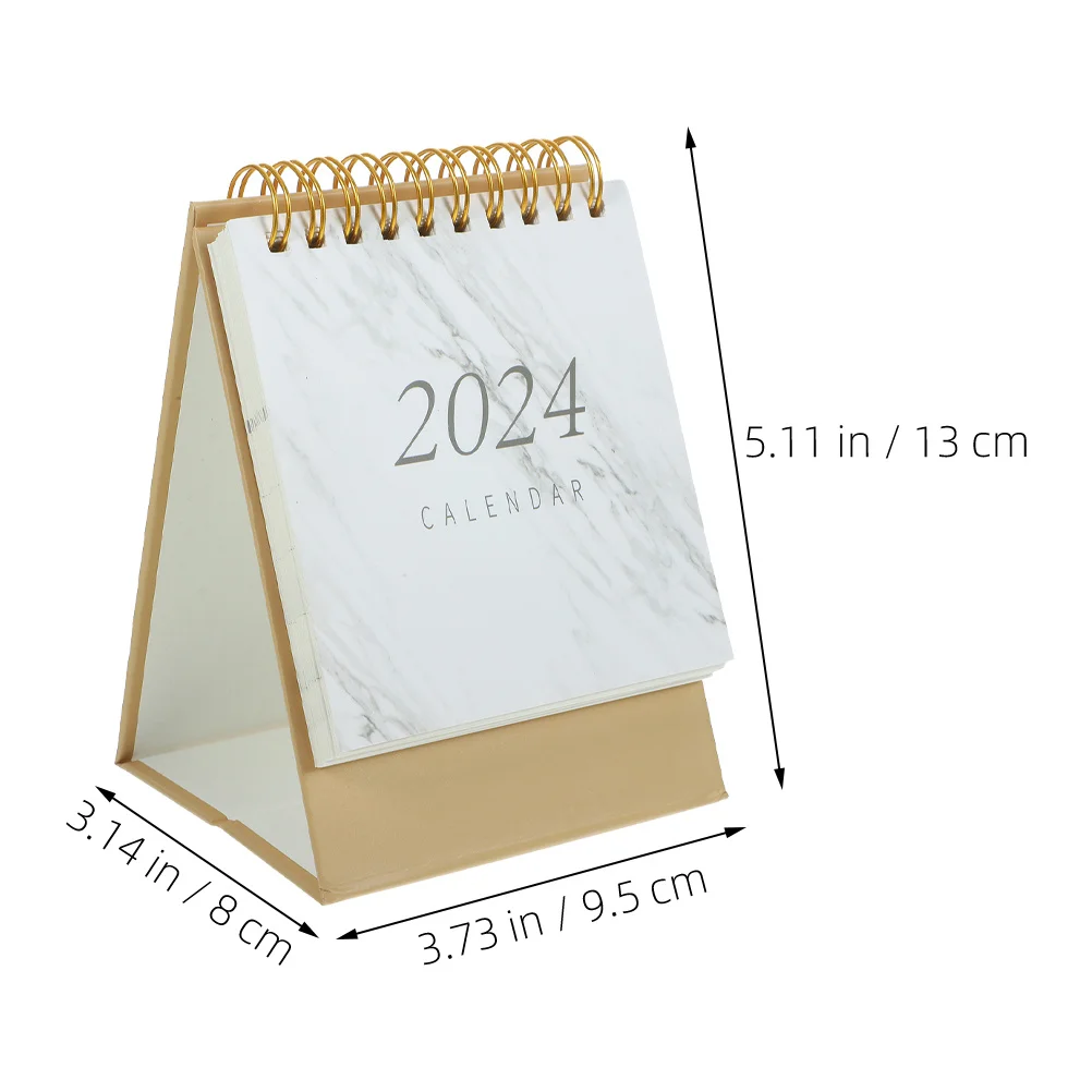 Calendario da tavolo con struttura in marmo Piccolo supporto da tavolo in piedi Calendario mensile da ufficio 2024 Calendari organizer per note giornaliere