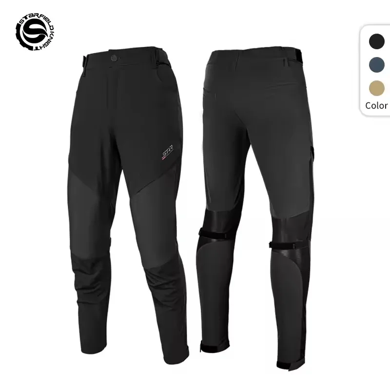 SFK New Motorcycle Riding Pants Summer Quick Drying Breathable Black Men's Trousers With CE Protective Armor Gears Accessories