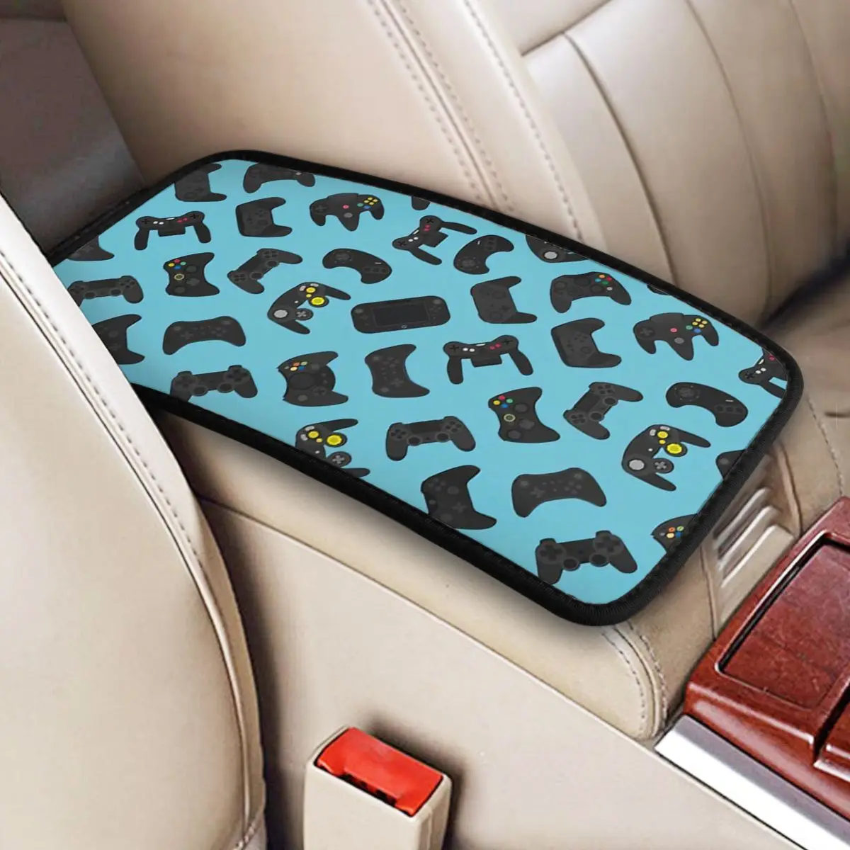 

Video Game Controller Background Gadgets Car Accessories Car Handrail Box Cushion Custom Print Non-slip Car Armrest Cover