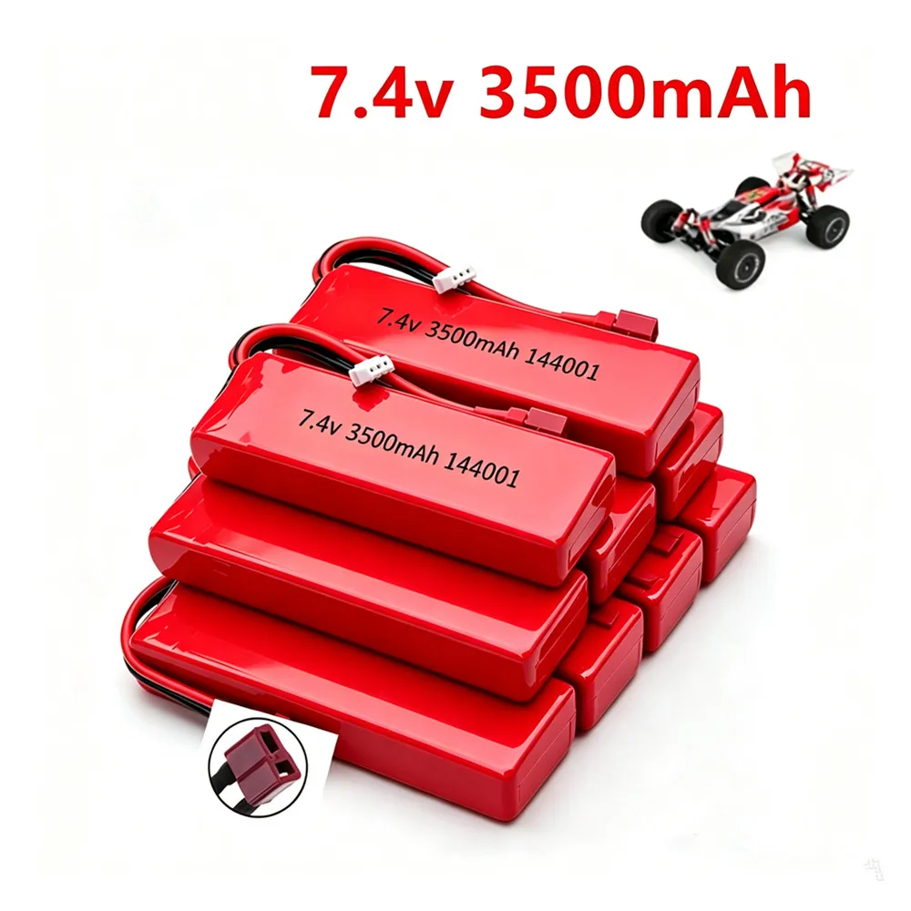 2S 7.4V Lipo Battery 3500mAh for Wltoys 144001 12428 12423 124016 124017 144002 RC Car Racing Hobby 2S Lipo With T Plug