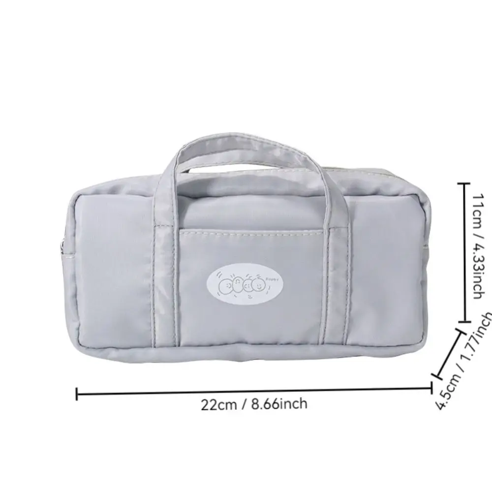 Simple Handbag Pen Bag Large Capacity with Handle Pencil Case Blue Color Waterproof Storage Pouch Students